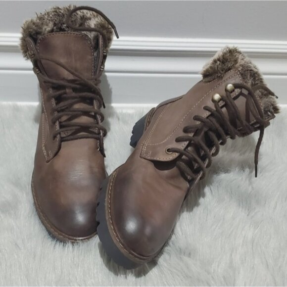 Rare Ultratex Banff Trail Soft Leather Lace up Hiking Boots with Fur lining - Picture 4 of 16